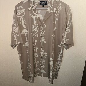 Fresh Tan Graphic Button Down Shirt